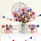 20in Patriotic Artificial Berry Stem Picks in Vase, 10pcs Red White and Blue Flowers Branches with Tulips Stars Pampas 4th of July Centerpieces for Tables Independence Day